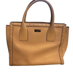 Fabulous Kate Spade New York Posy Pink Gold Studded Leather Satchel Shoulder Bag